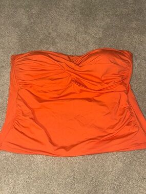 Lands' End Bright Orange Swim Tankini Top